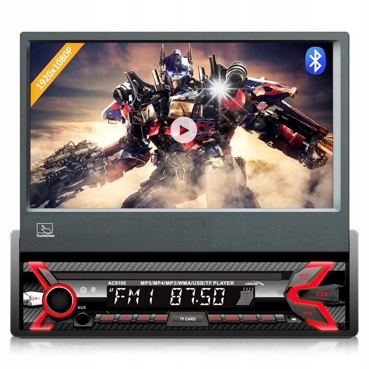 Radio auto Audiocore AC9100 1-DIN, 7'', 4x50W, Bluetooth, negru