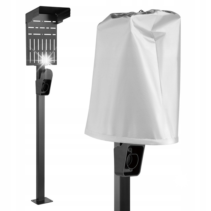 Външен статив за зарядни устройства за автомобили, Maclean, 15кг, метален, черен, пълен комплект