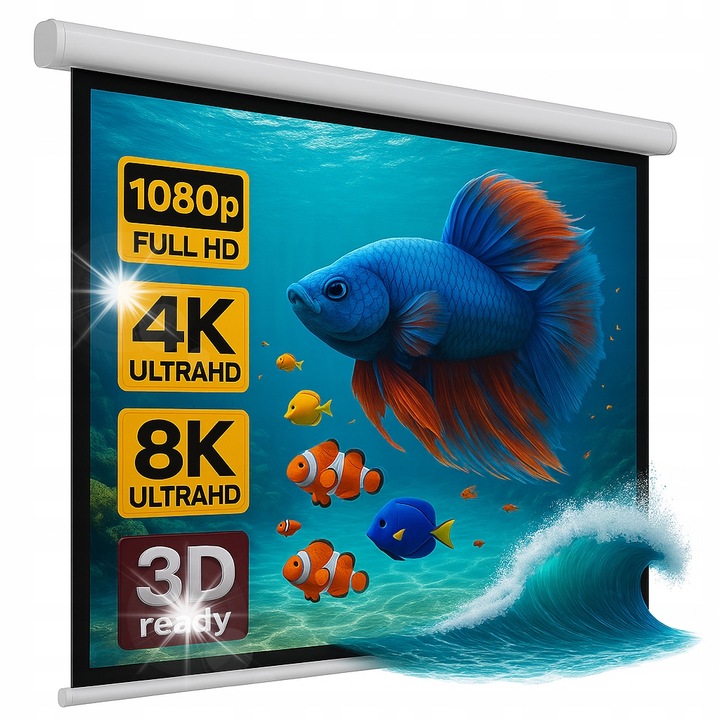 Ecran proiectie 84", 170x130cm, format 4:3/16:9, auto-lock, alb, set complet