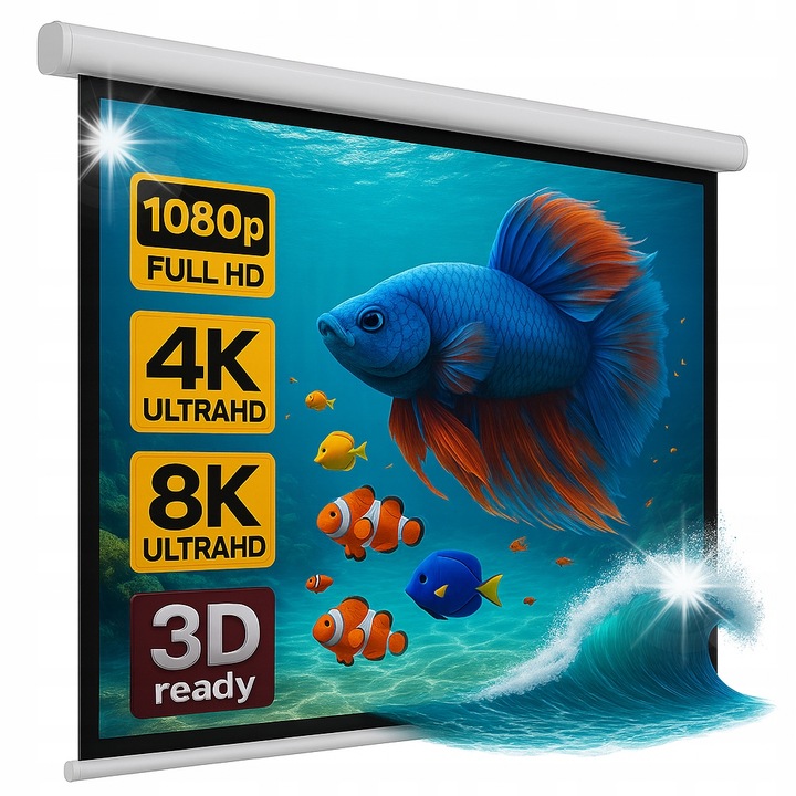 Ecran proiectie 80" AVC-M160 160x120cm, alb, format 4:3/16:9, auto-lock, montare pe perete/sufit