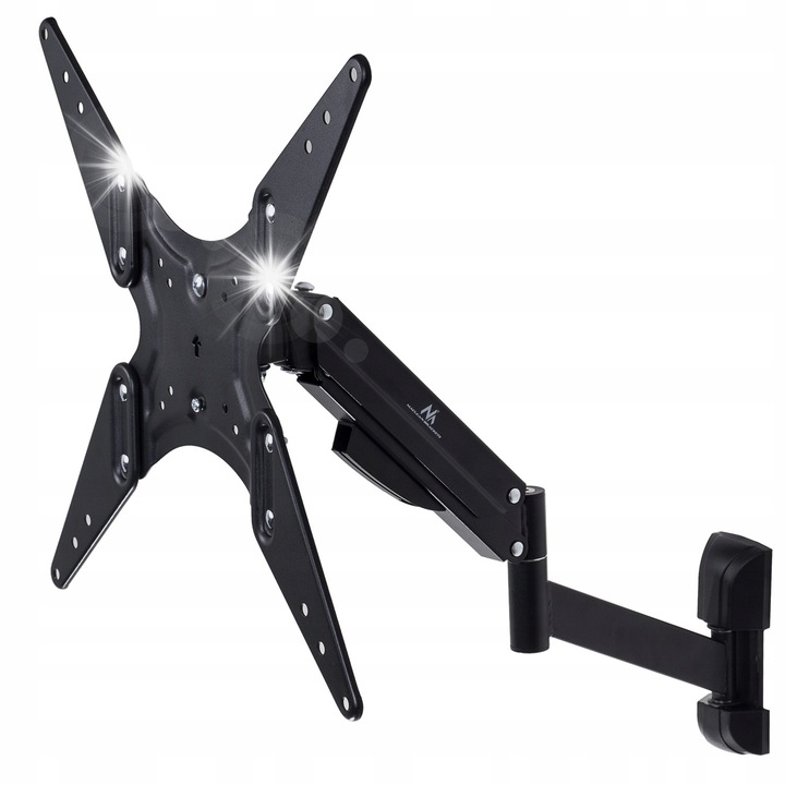 Стойка за телевизор Maclean MC-784, за телевизори 32"-55", метална, черна, с двойни рамена, въртяща се