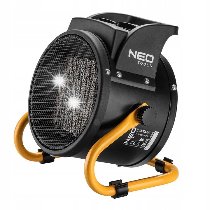 Elektromos kerámia hőlégfúvó PTC 3kW, Neo Tools, 280m3/óra, szigetelt, kompakt