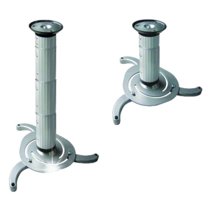 Uchwyt sufitowy pentru proiectoare Maclean MC-517S, metalic, 10 kg, argintiu, set complet