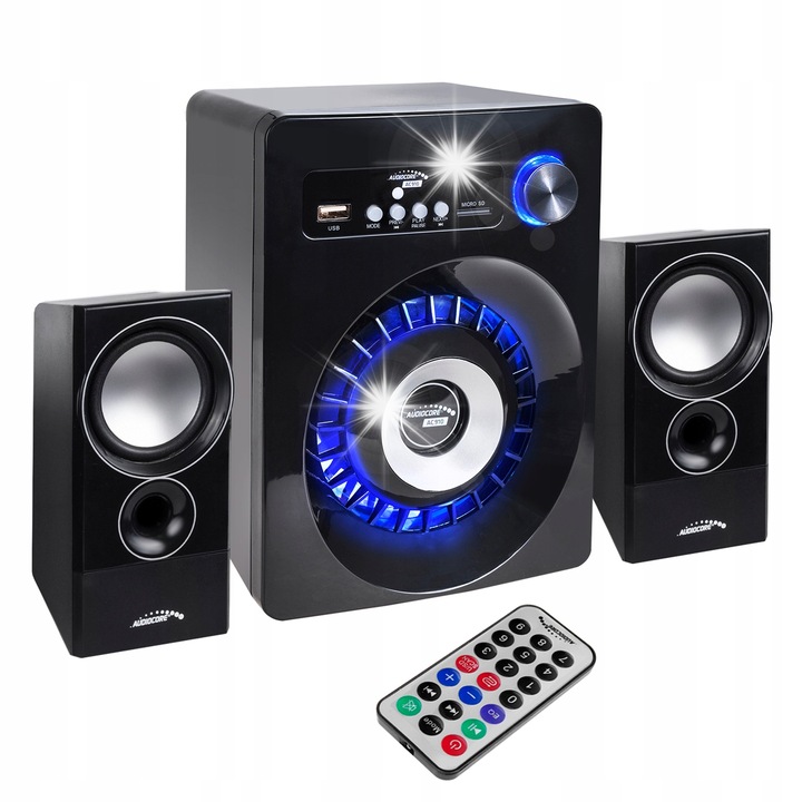 Set boxe 2.1 Audiocore, 20W, negru, Bluetooth