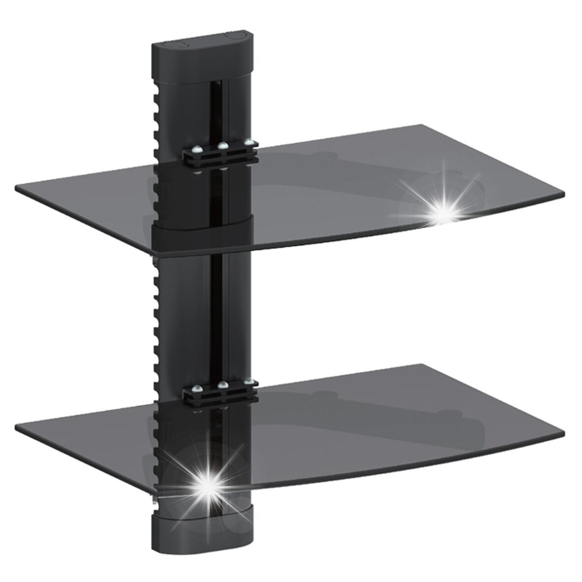 Maclean Av Rack Raft pentru echipamente AV, Maclean, sticla securizata, negru ...