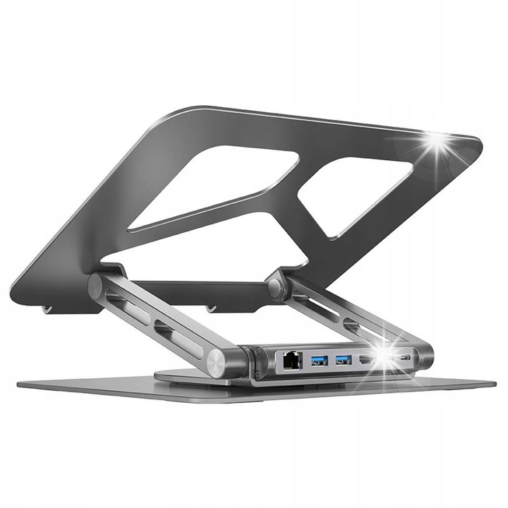 Stand laptop, Unitek, USB-C, HDMI 4K, PD 100W, 14-17 inch, cu hub USB