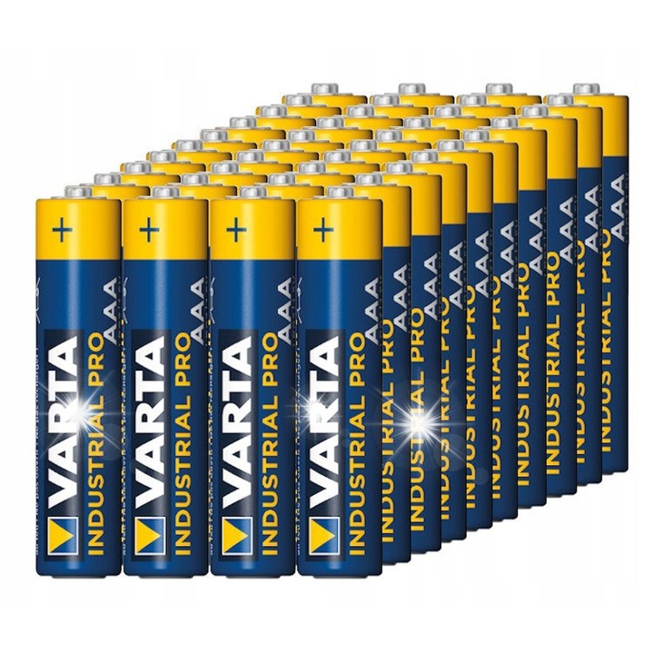 Set 40 Baterii Alkaline VARTA Industrial Pro LR03 AAA, 1.5V, 1300mAh