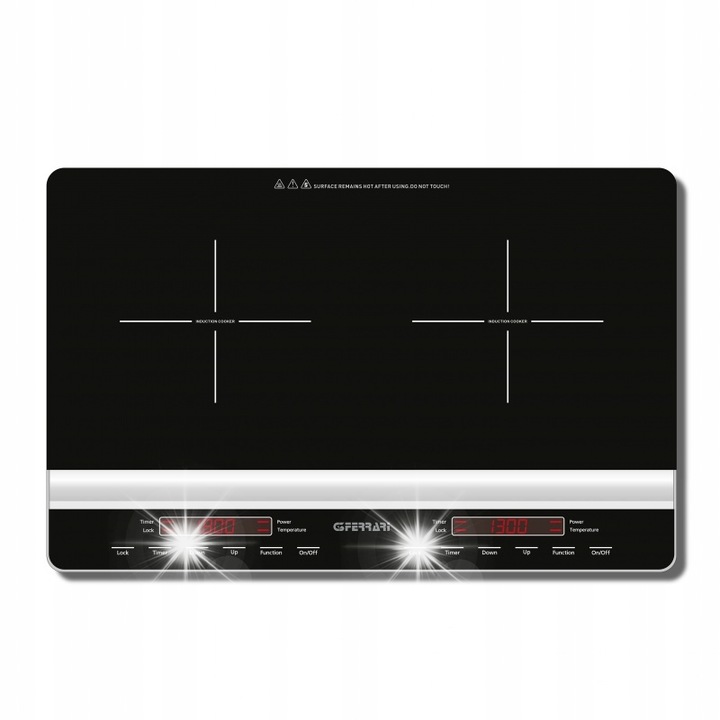G3Ferrari Dinamiko Duo dupla elektromos főzőlap, 3100W, 60-240°C, 12x26cm
