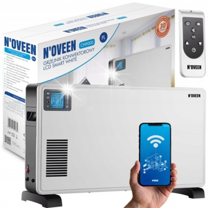 Convector electric N'oveen CH9099 XXL, WiFi Smart, 3 trepte de incalzire, 69x18x41,5cm