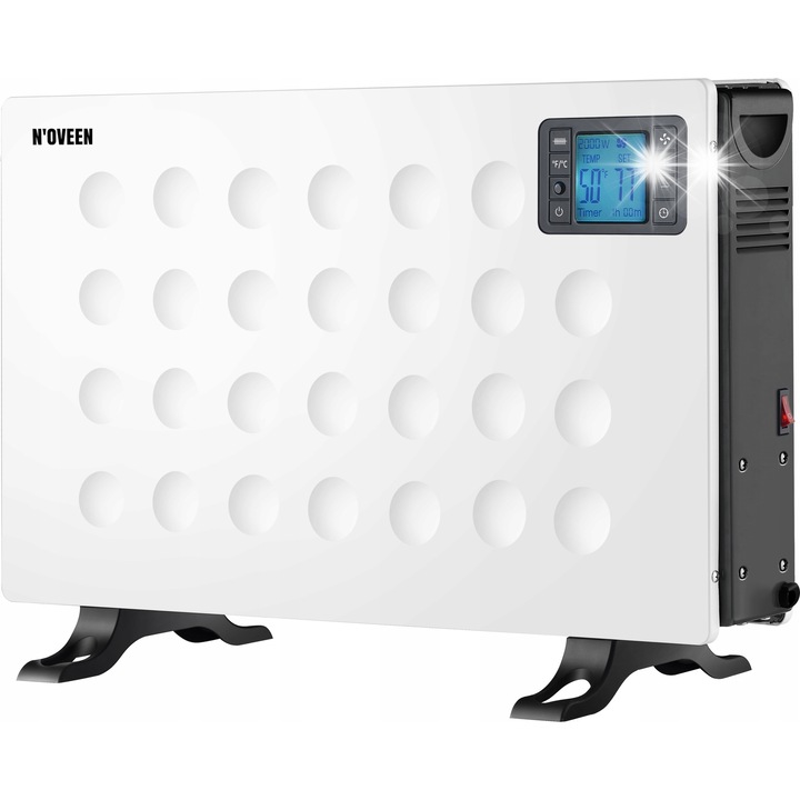 Convector electric N'oveen CH8000 2000W, alb, cu timer, control prin telecomanda, 600x210x375mm