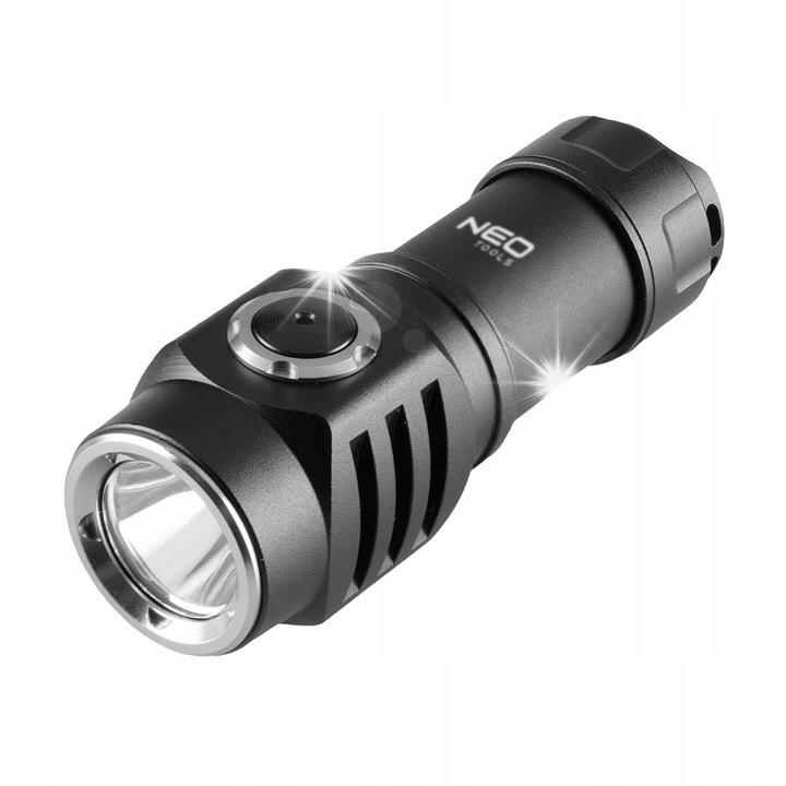 Lanterna LED 500 lm, NEO, 10 W, IPX4, USB C, 100 m, aluminiu