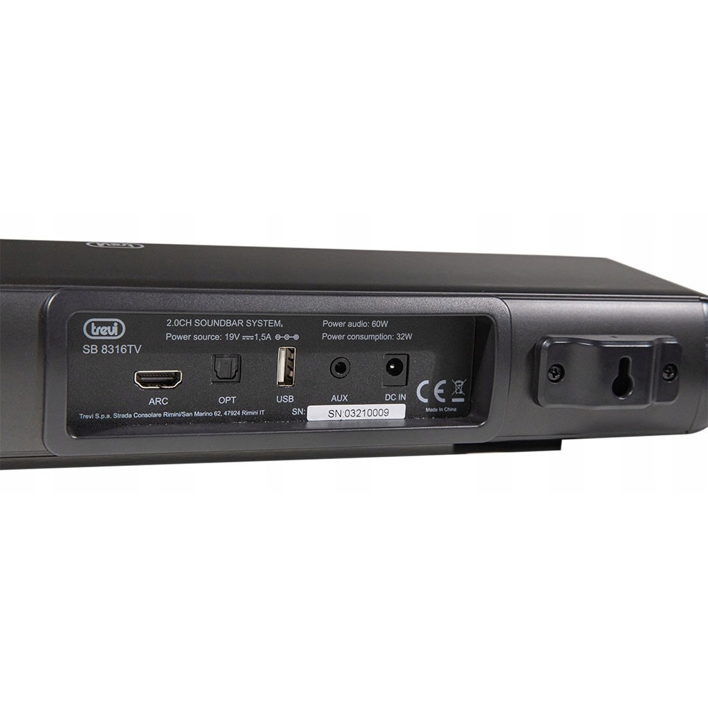 Soundbar Trevi SB 8312, 2.0, Bluetooth 5.0, USB, microSD, AUX-IN, 30W