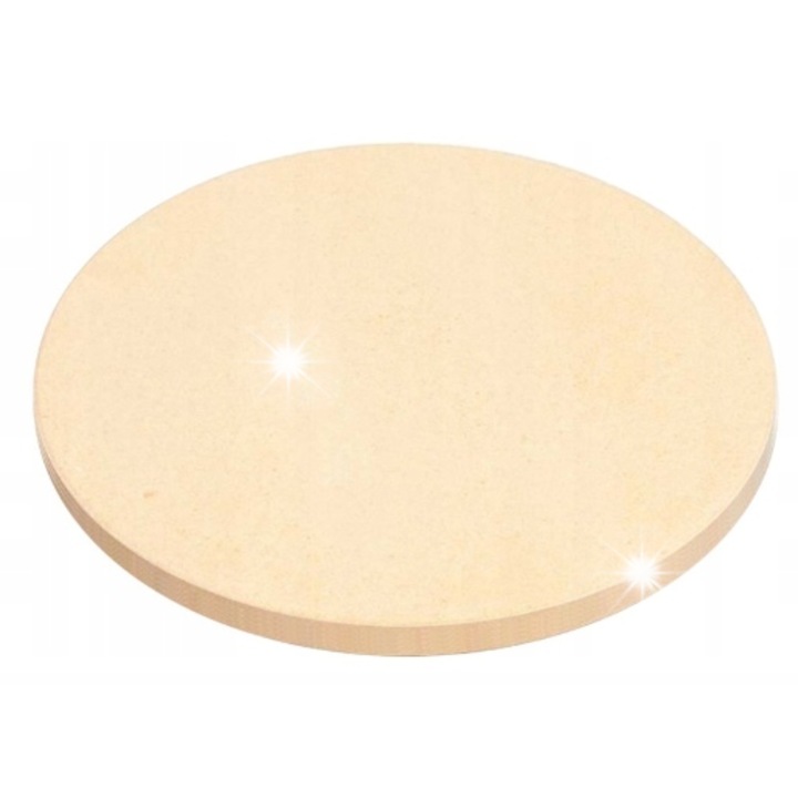 Каменна плоча за пещ, 31,5 см диаметър x 1 см дебелина, комплект с ръководство за рецепти за пица