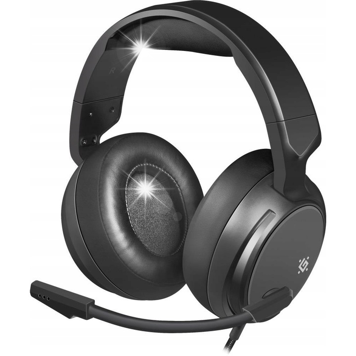 Casti PC Defender SHADOW Gaming, 4 pin, negru, cu microfon, adaptor 2x mini jack, 50mm