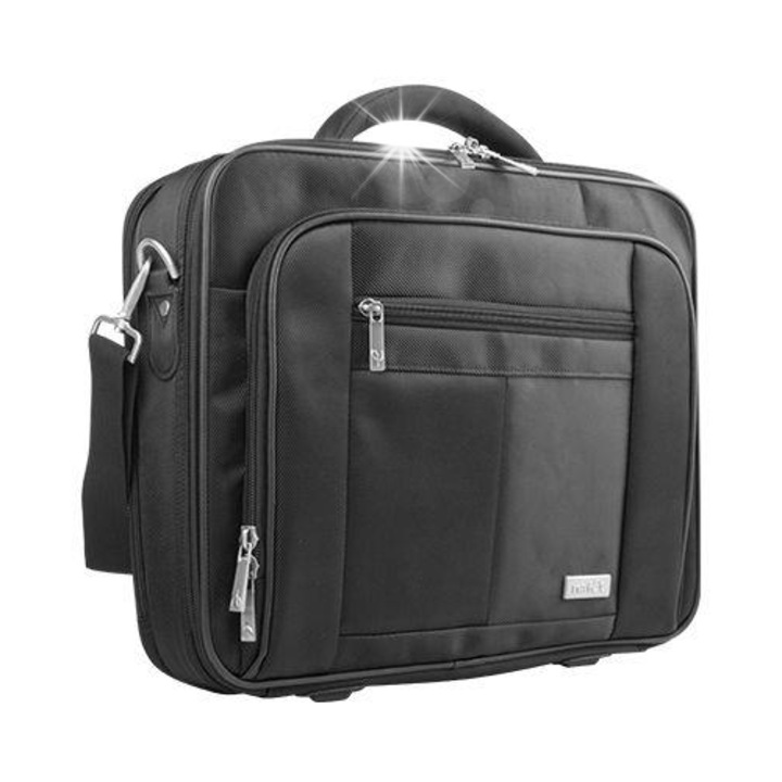 Laptoptáska 17,3", Natec Boxer, 3 rekeszes, védelmi rendszerrel, fekete
