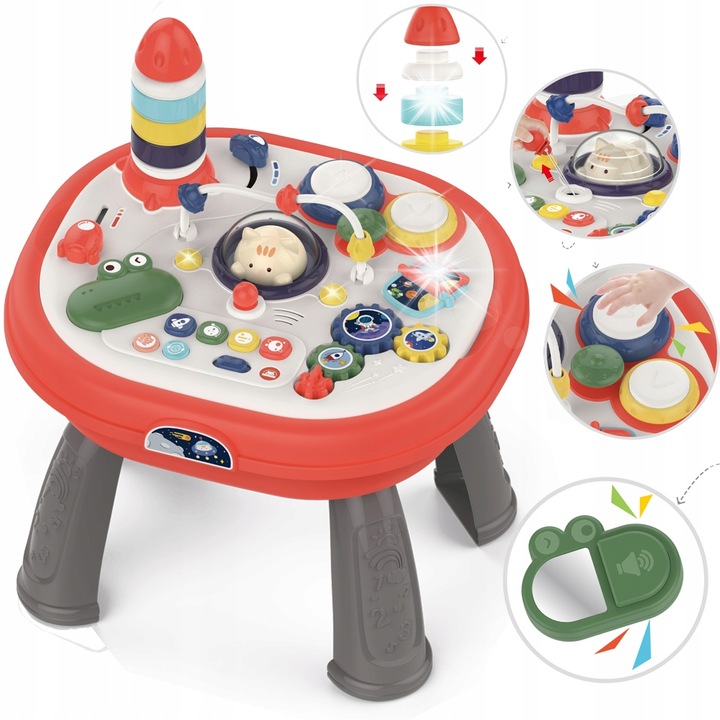 Masa educativa interactiva, Logic, cu butoane muzicale, culori vibrante, 35,5x31x41,5cm