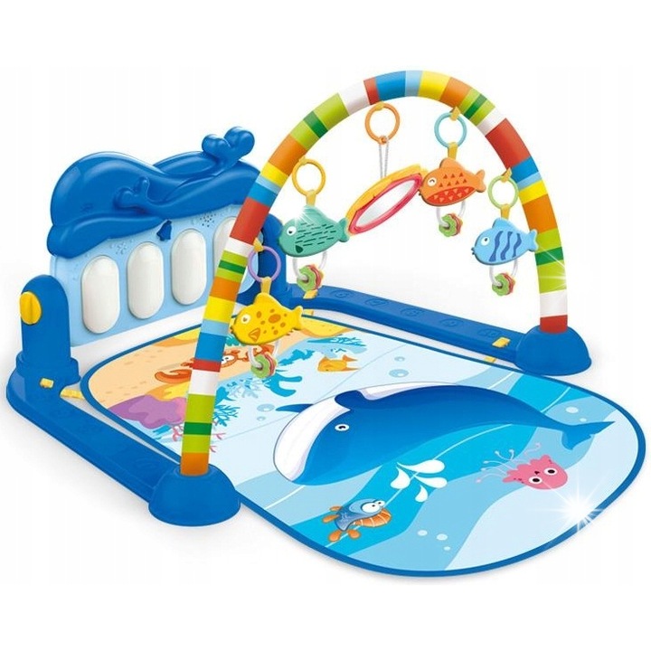 Centru de activitati interactiv, cu pian si jucarii, Huanger, 0-18 luni, multicolor