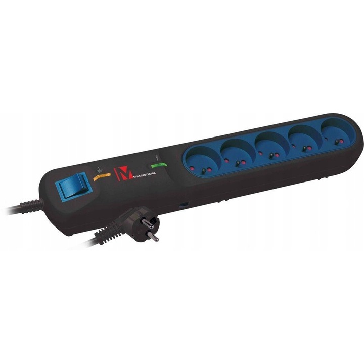 Удължител Lestar LFT 2001A, 5 гнезда, 5м, черен