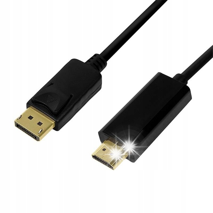 LogiLink DisplayPort - HDMI kábel, 5m, 4K, fekete