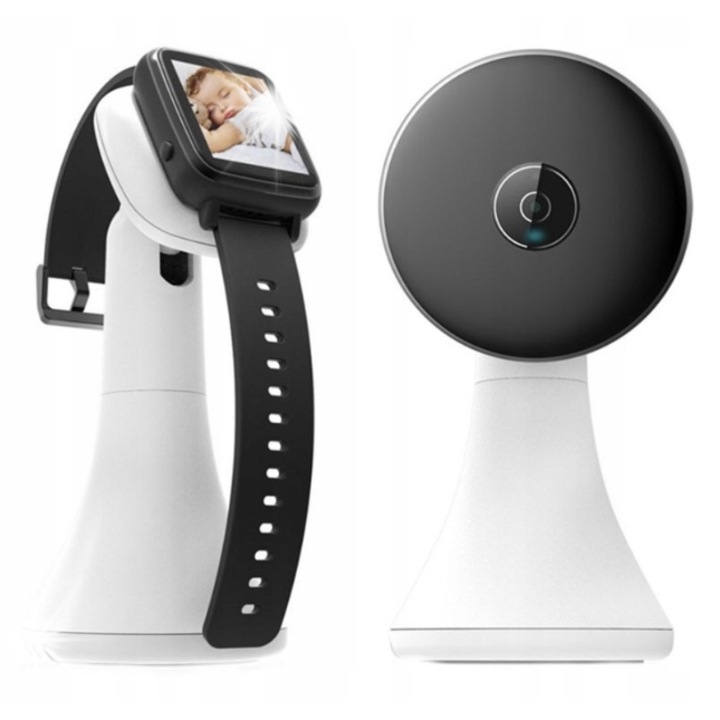 Ceas de monitorizare pentru copii Spreest cu camera, detectie sunet, mod noapte, 1.54", set complet