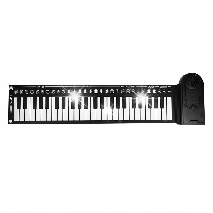 Hordozható elektronikus zongora, 49 billentyűs, szilikon, 82,5x16x2,5cm
