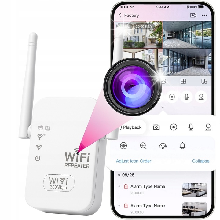 Мини камера WiFi скрита в усилвател на сигнал EX02, 1920x1080, детекция на движение, 87x55x33mm, пълен комплект