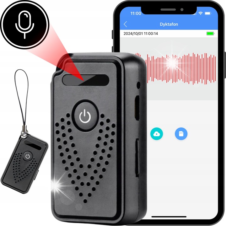 Диктафон WiFi Spreest EL-AR01, 600mAh, 7 часа запис, размери 10x30x60мм, пълен комплект