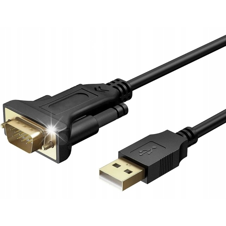Adaptor Techly USB 2.0 la RS232 COM, 150cm, negru
