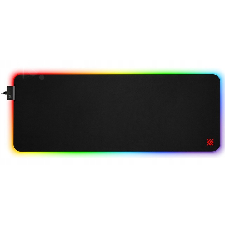 Podkladka gaming Defender Ultra Light, 900x350mm, iluminare LED RGB, antiderapant, cauciuc natural