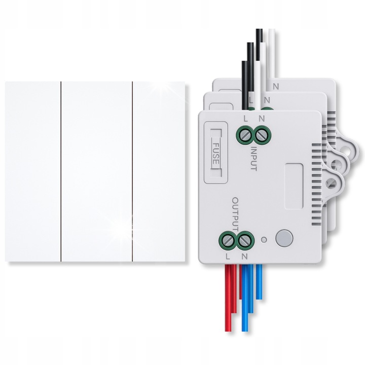 Spreest vezeték nélküli kapcsoló, falra szerelhető, 2 gombos, fehér