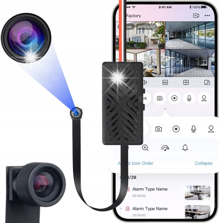 Мини камера WiFi, Spreest, 1080P, детекция на движение, 1,4x5x2см, пълен комплект