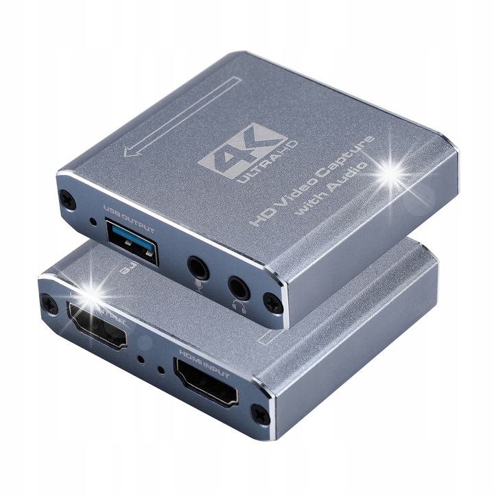 USB 3.0 HDMI 4K képfelvevő, Spreest, videofelvételhez, kompatibilis Windows, Android, MacOS rendszerekkel, 1920x1080@60Hz, teljes készlet