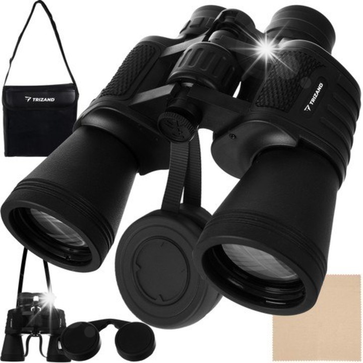 Бинокъл Trizand 10x50, 168м/1000м, компактен, комплект с калъф и каишка, 20x17x6,5см