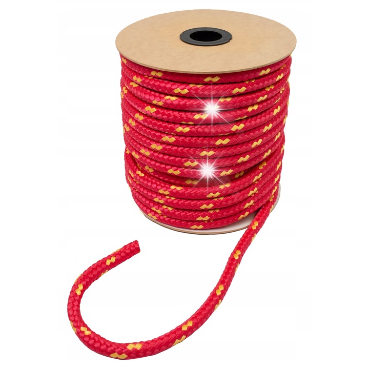 Червено полипропиленово плетено въже 18мм, 50м