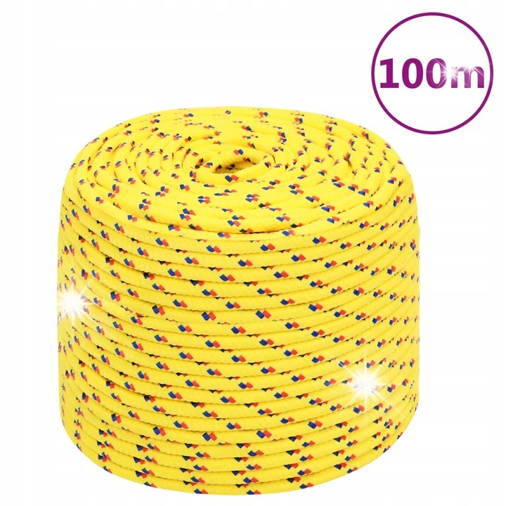 Polipropilén zsinór 6mm, sárga, 100m, időjárásálló