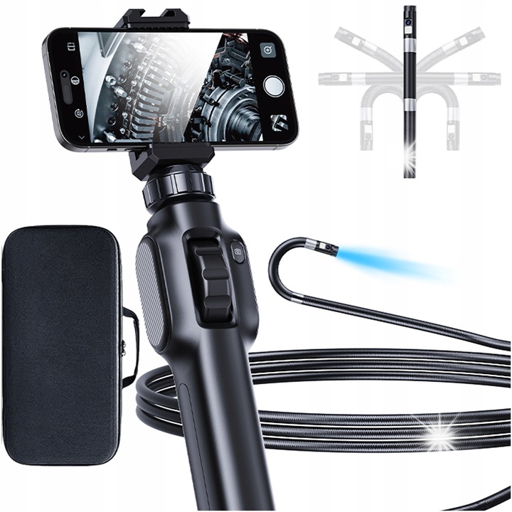 Ендоскопска камера MBG Line 2xFullHD, подвижна глава на 360°, 2м, водоустойчива, комплект с калъф