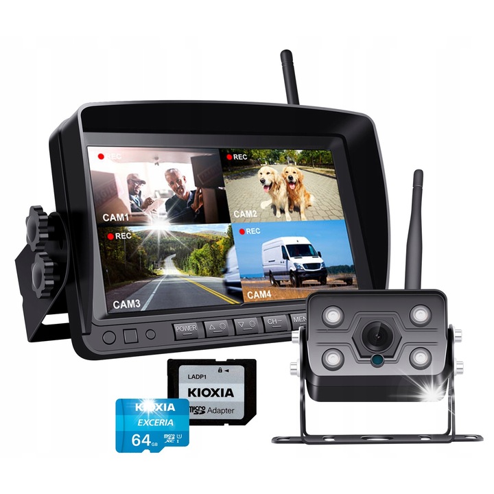 Set profesional de camere de marsarier fara fir MBG Line, monitor 7" IPS, camera FHD 1080, 64GB microSD, 12-36V