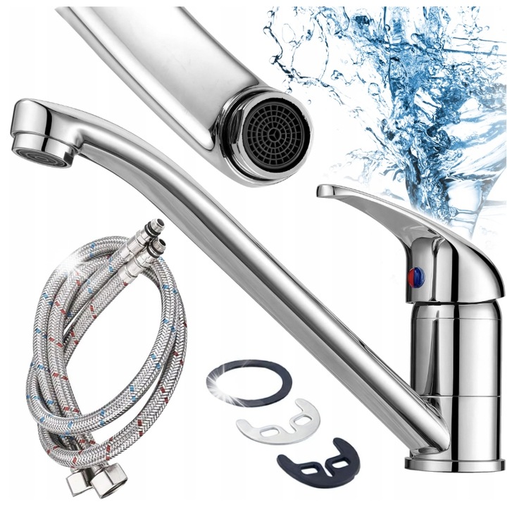 Konyhai csaptelep hosszú kifolyócsővel, Renew Force, 360 fokban forgatható, króm, 30x20cm