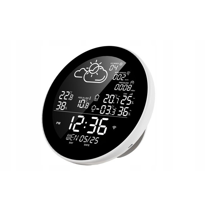 Statie meteorologica MBG Line, 3 senzori wireless, WiFi, temperatura -20C +60C, umiditate 0-99RH%, USB