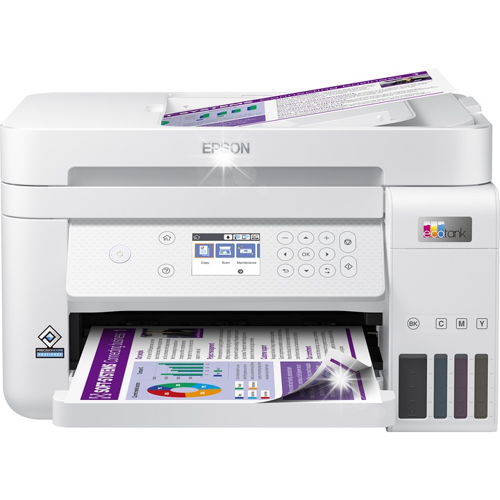Imprimantă multifuncțională, Epson, EcoTank L6276, duplex, ADF, color, Alb