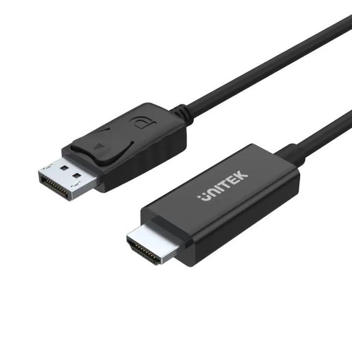 Unitek Y-5118CA DisplayPort - HDMI kábel, 1,8m, fekete, felbontás akár 1920x1200/1080P