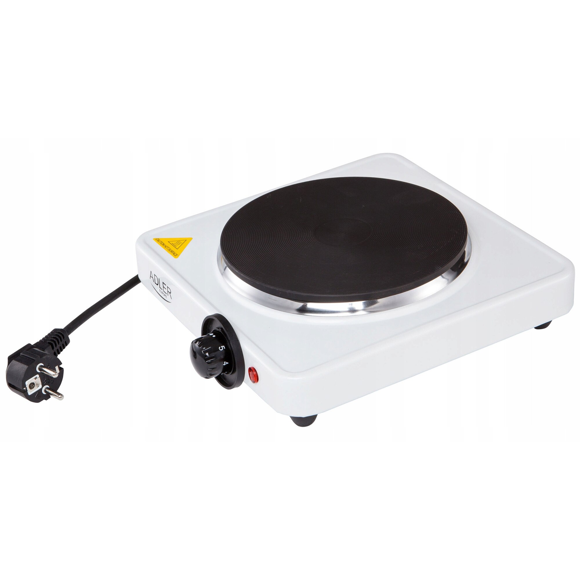 Aragaz electric, Adler, model AD 6503, 1 arzator, 1500W, alb, 18cm