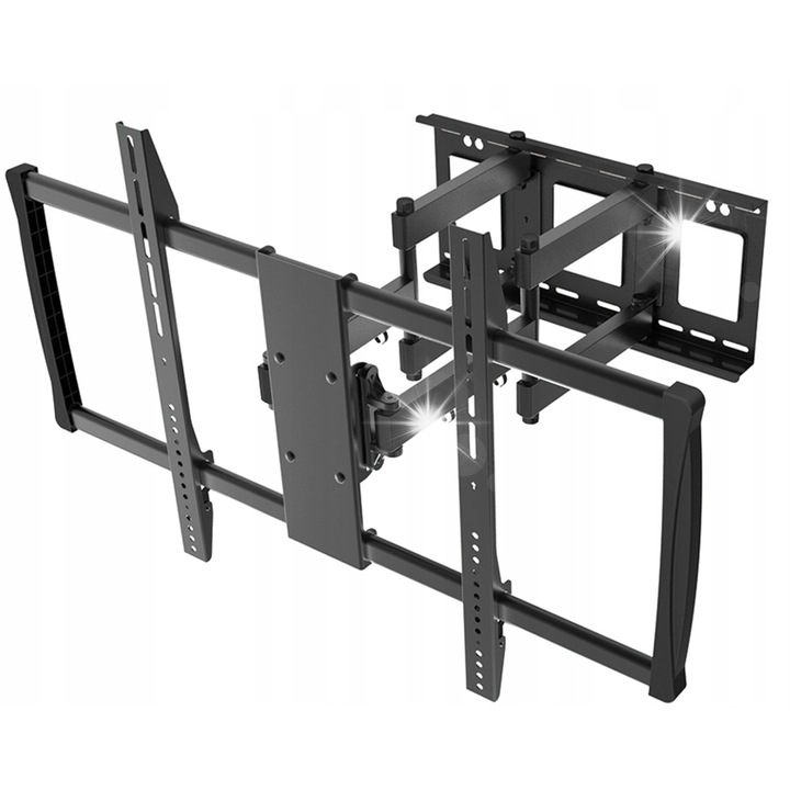 Maclean въртяща се стойка за телевизор 60-100", метална, черна, капацитет 80кг, регулируема