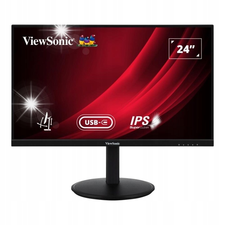 Monitor LED ViewSonic 24", 1920x1080px, negru, cu reglare inaltime, pivotant