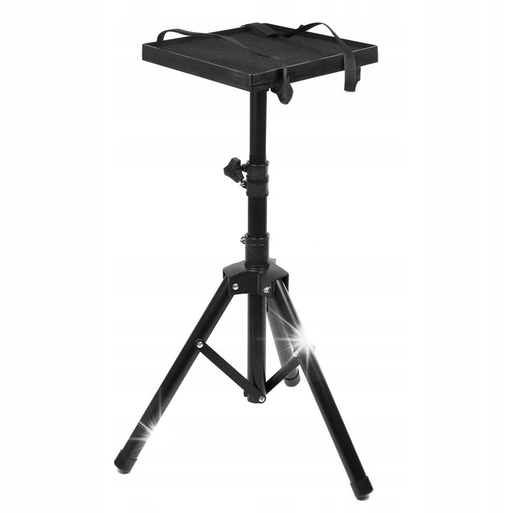Maclean MC-920 projektorállvány, maximum 120 cm magasság, acélszerkezet, fekete szín, komplett készlet