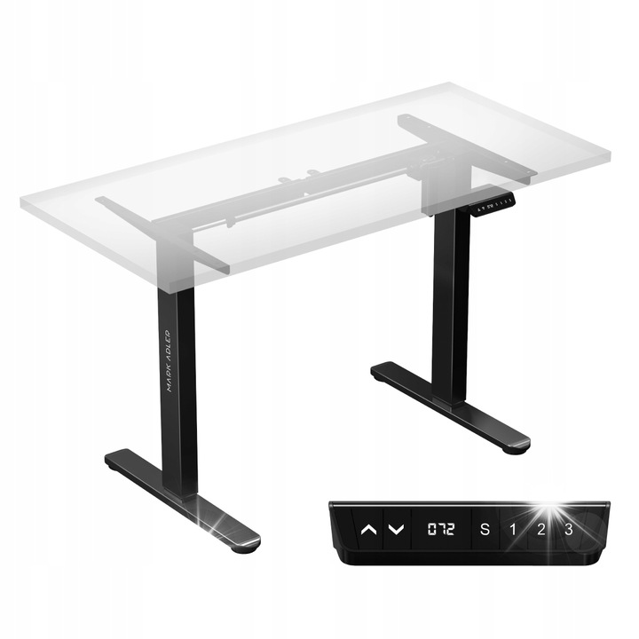 Stelaj electric pentru birou Xeno 4.1, Mark Adler, inaltime reglabila 72-118 cm, latime suport blat 98-160 cm, negru