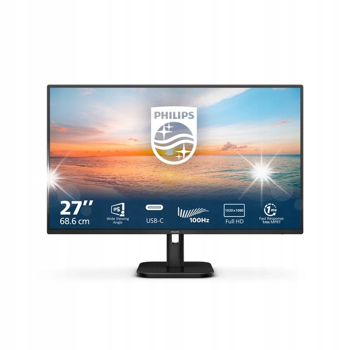 Monitor Philips 27", 1920x1080px, IPS, negru