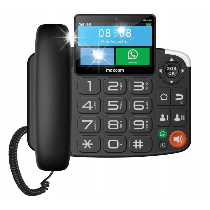 Telefon cu fir Maxcom MM42D SE 4G, negru, 3,8'', dual SIM, 8 GB