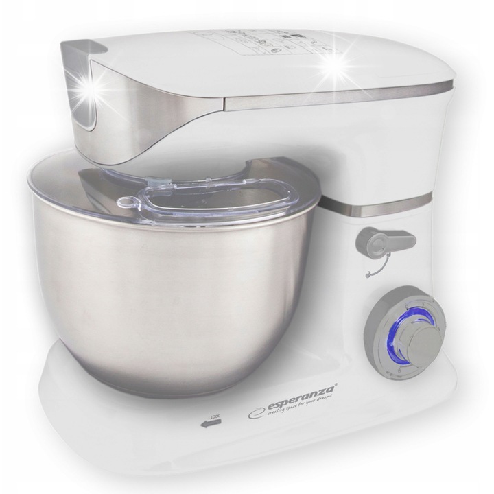 Robot de bucatarie Esperanza Cooking Master 1000W, 5L, multicolor, set cu masina de tocat carne si blender