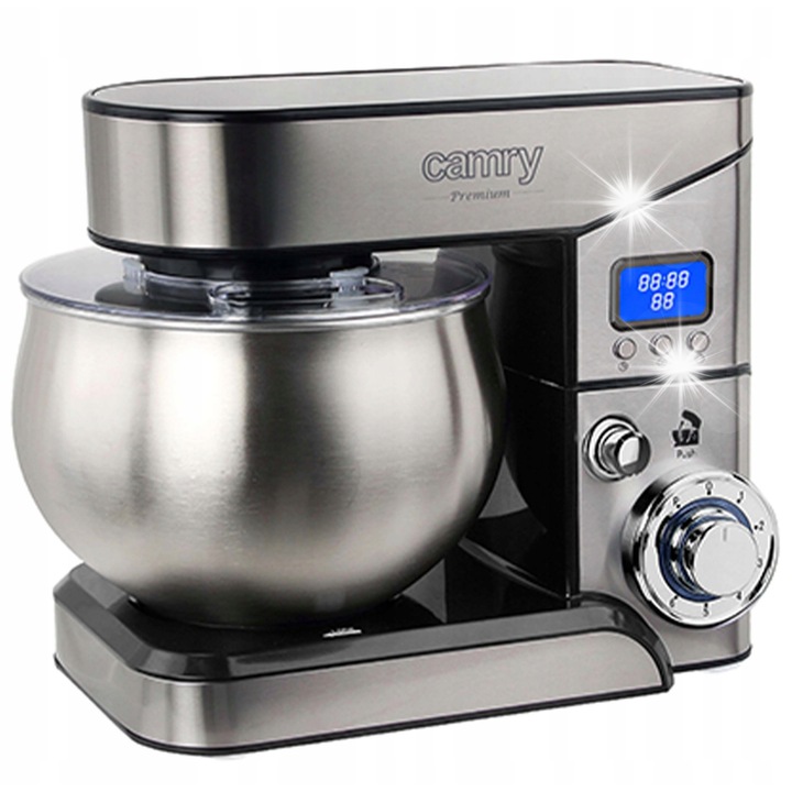 Robot de bucatarie Camry CR 4223 2000W 5L inox, 6 viteze, argintiu/gri